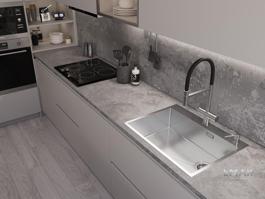 картинка Кухонная мойка Emar EMB-660(TOP) PVD Nano Satin 