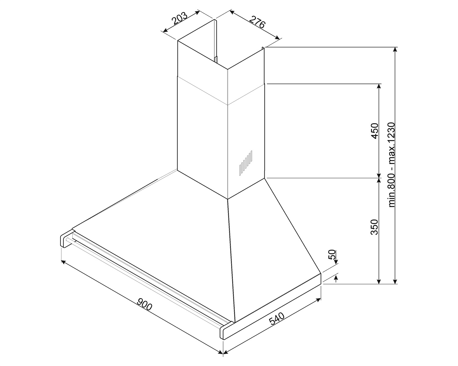 картинка Кухонная вытяжка Smeg KD90HXE 