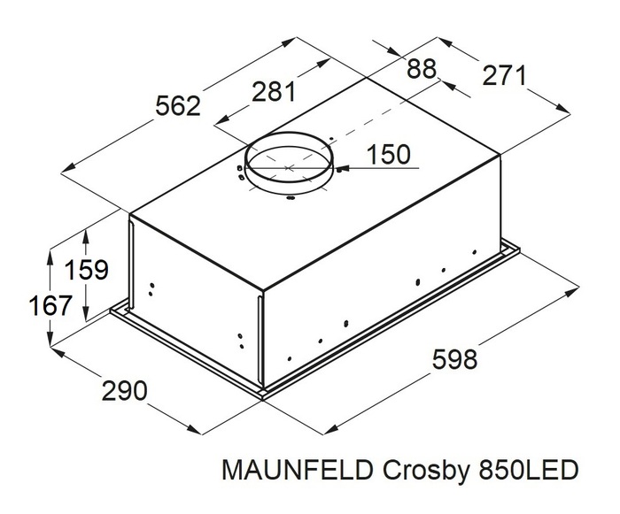 картинка Кухонная вытяжка Maunfeld CROSBY 850LED белый 