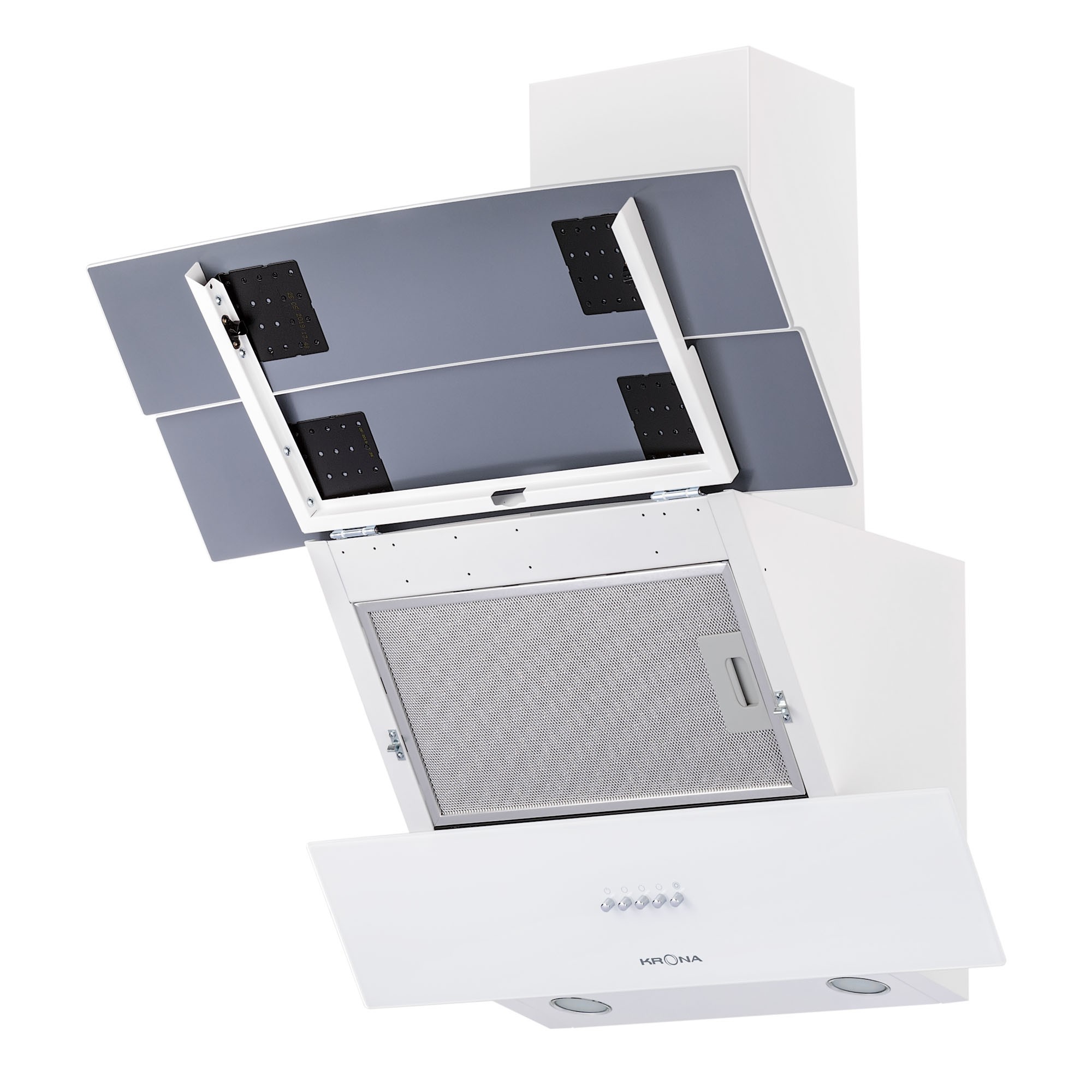 картинка Кухонная вытяжка Krona INGA 600 WHITE PUSH BUTTON 