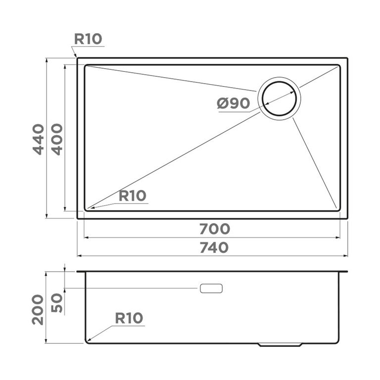картинка Мойка Omoikiri TAKI 74-U/IF-GB SIDE 