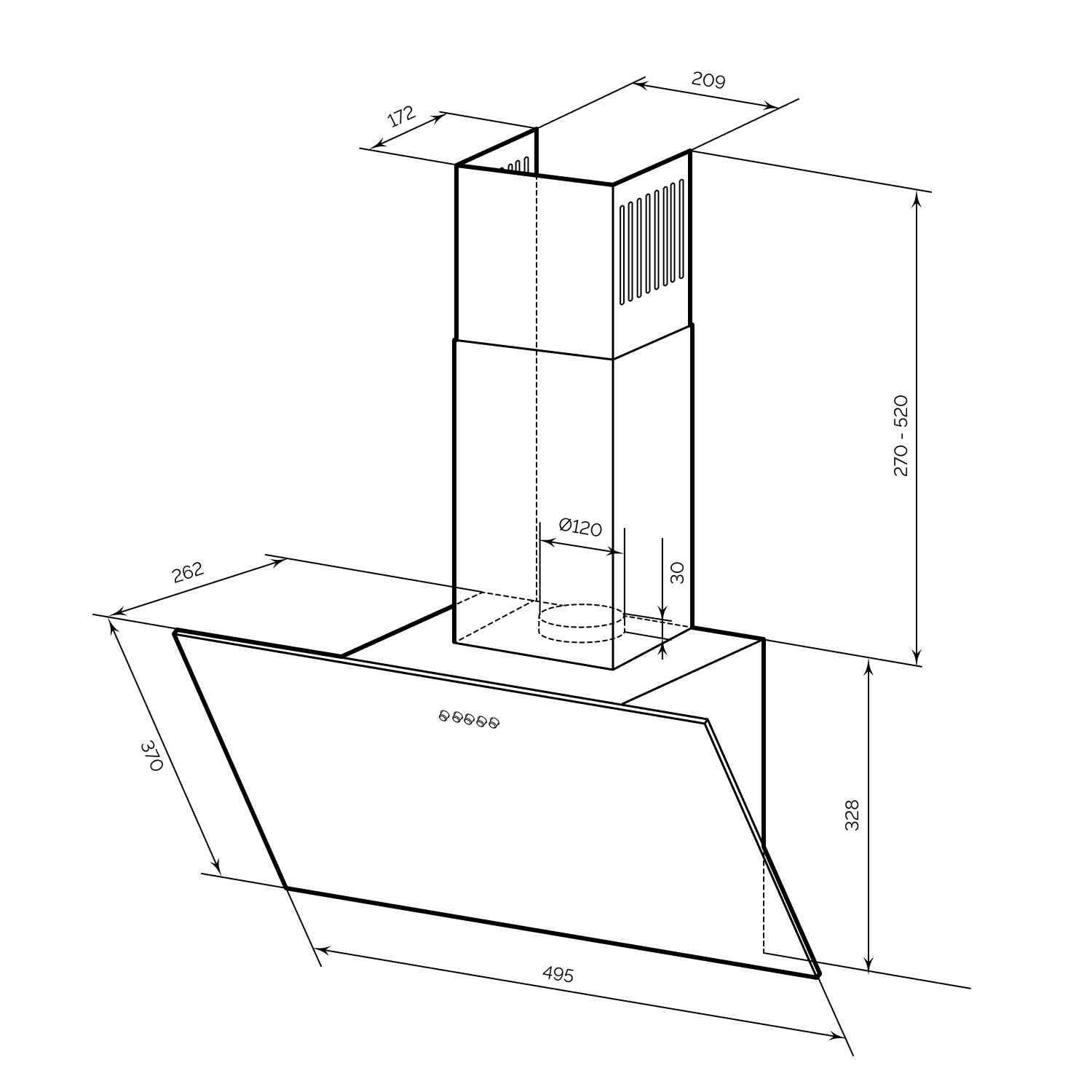 картинка Кухонная вытяжка Lex MOZA 500 WHITE 