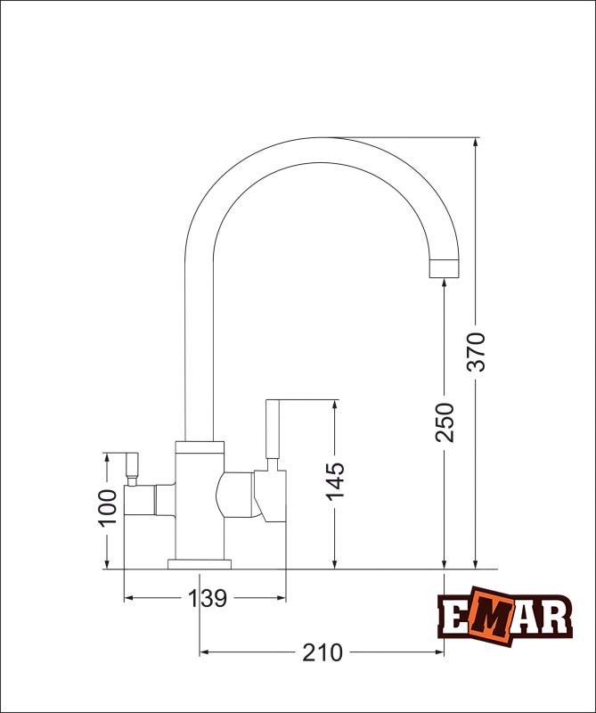 картинка Смеситель Emar Quartz ЕС - 3007  картинка Смеситель Emar Quartz ЕС - 3007