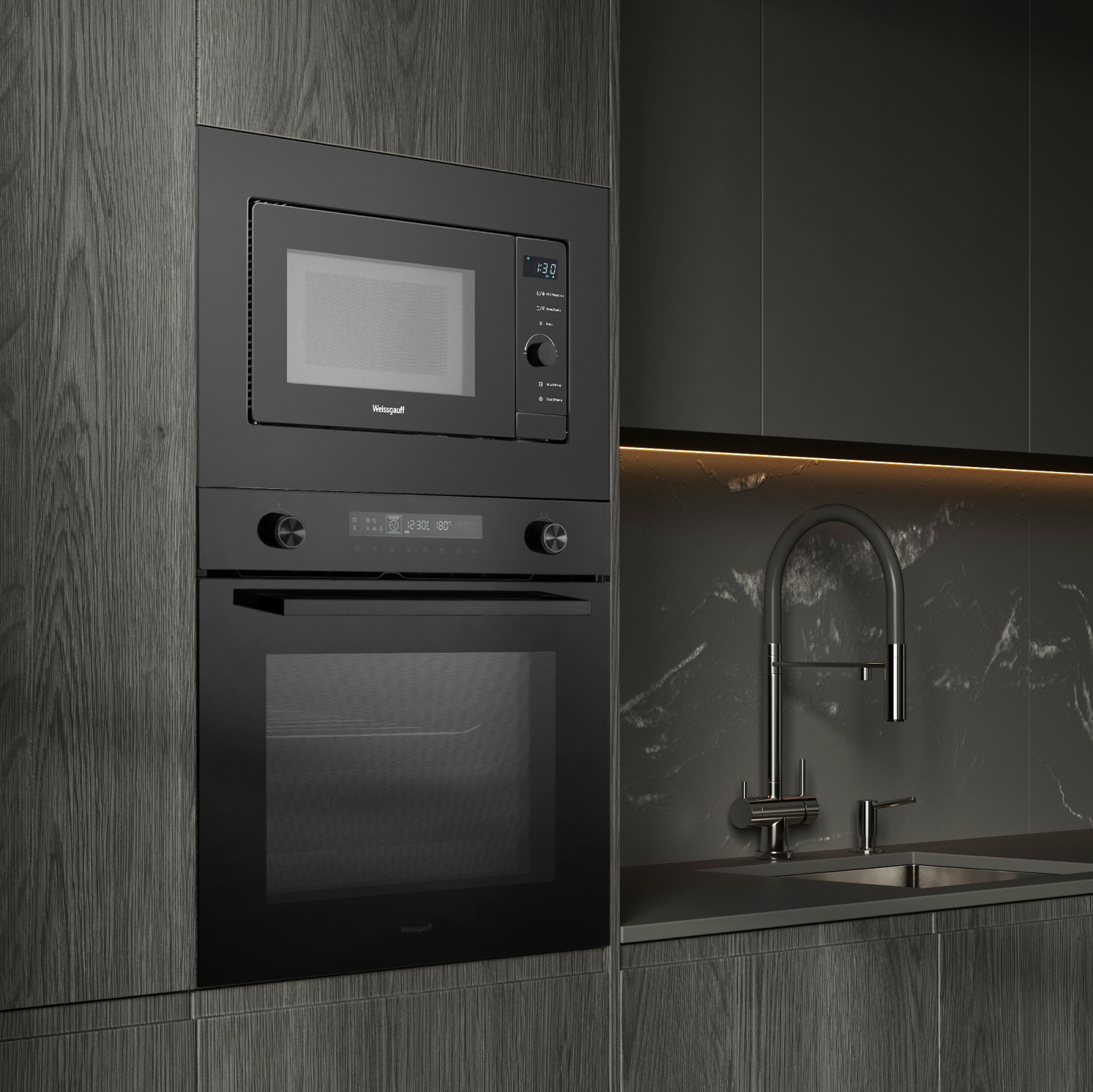 картинка Микроволновая печь встраиваемая Weissgauff HMT-620 BG Grill 