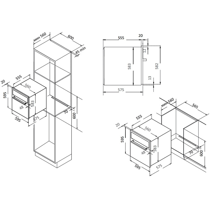 картинка Электрический духовой шкаф Evelux EO 612 EB 