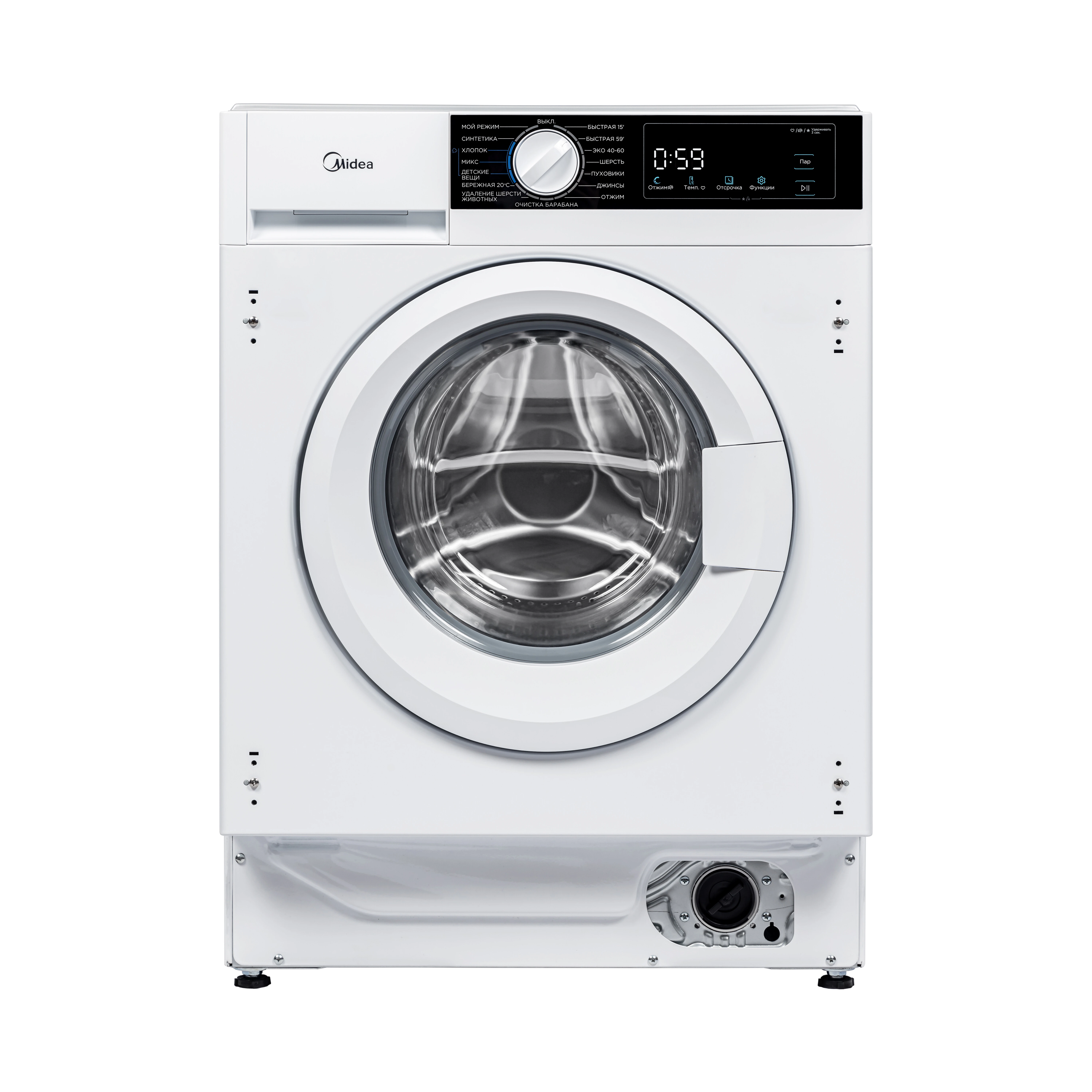 картинка Стиральная машина встраиваемая с паром Midea MFA06W80B/W 