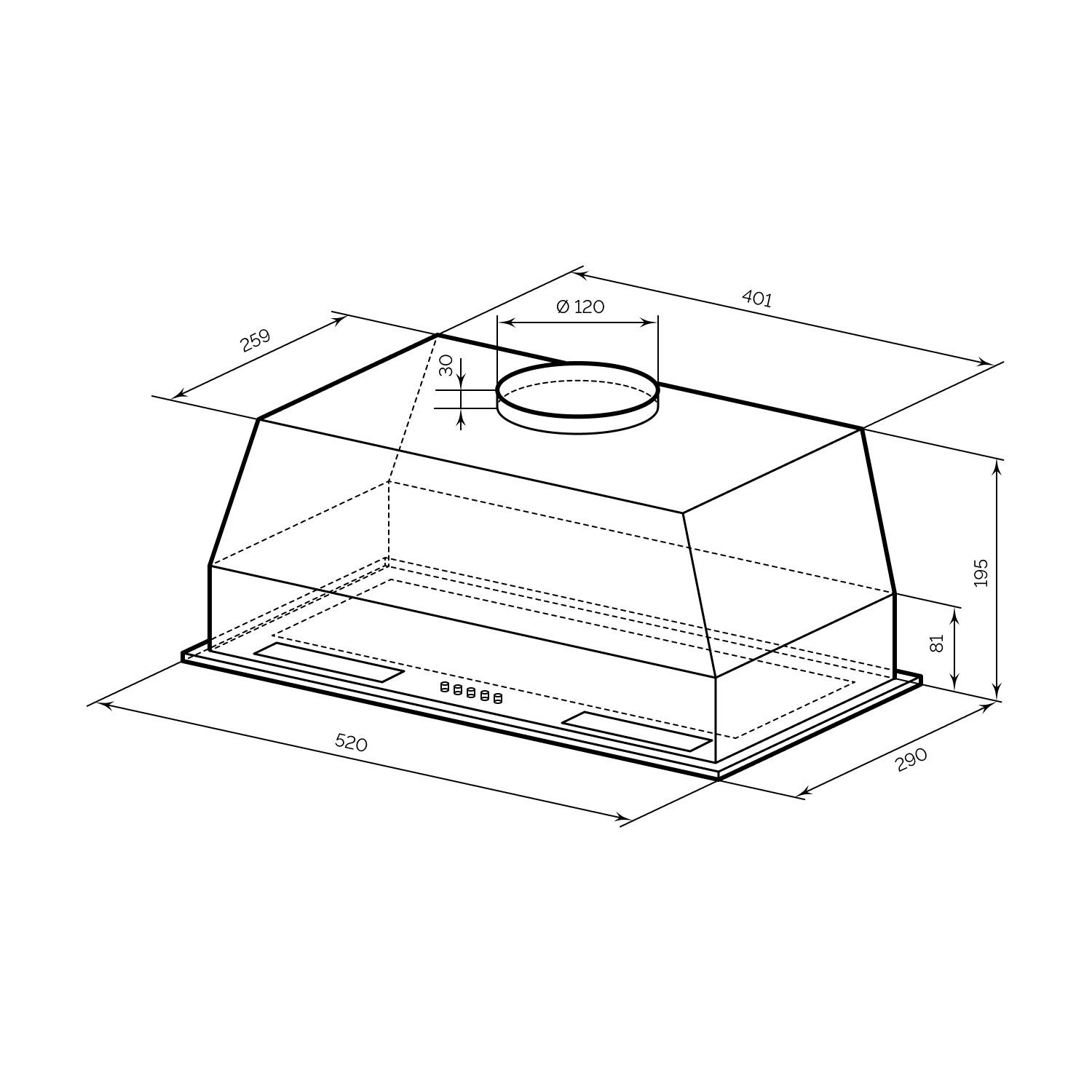 картинка Кухонная вытяжка Lex HYPER 600 LIGHT BBL черная 