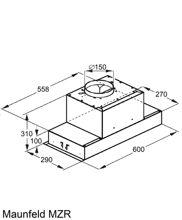 картинка Кухонная вытяжка Maunfeld MZR 60 чёрный 