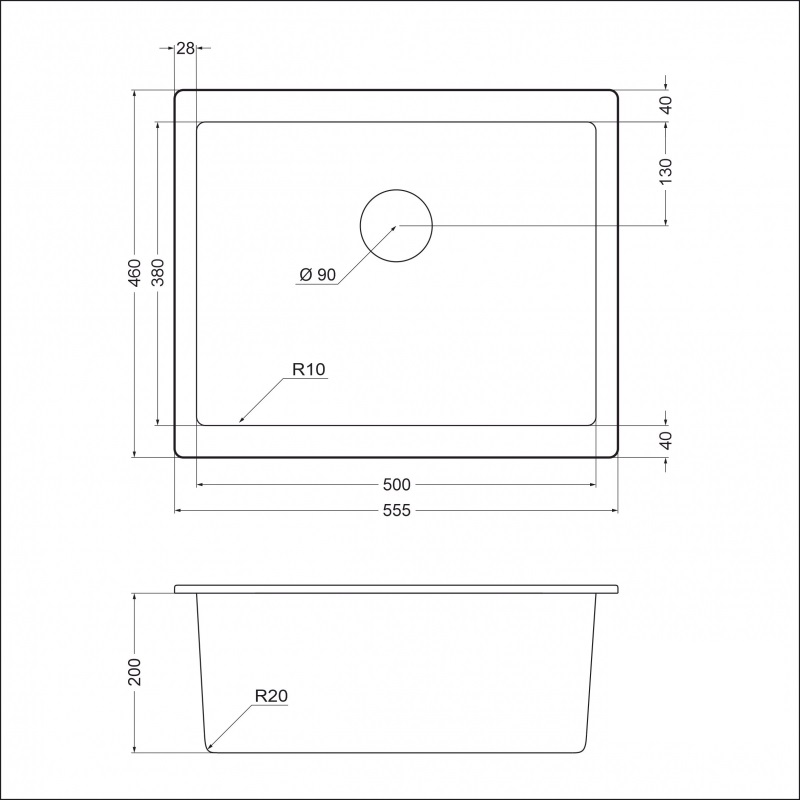 картинка Мойка для кухни Emar EMQ-1555.P 