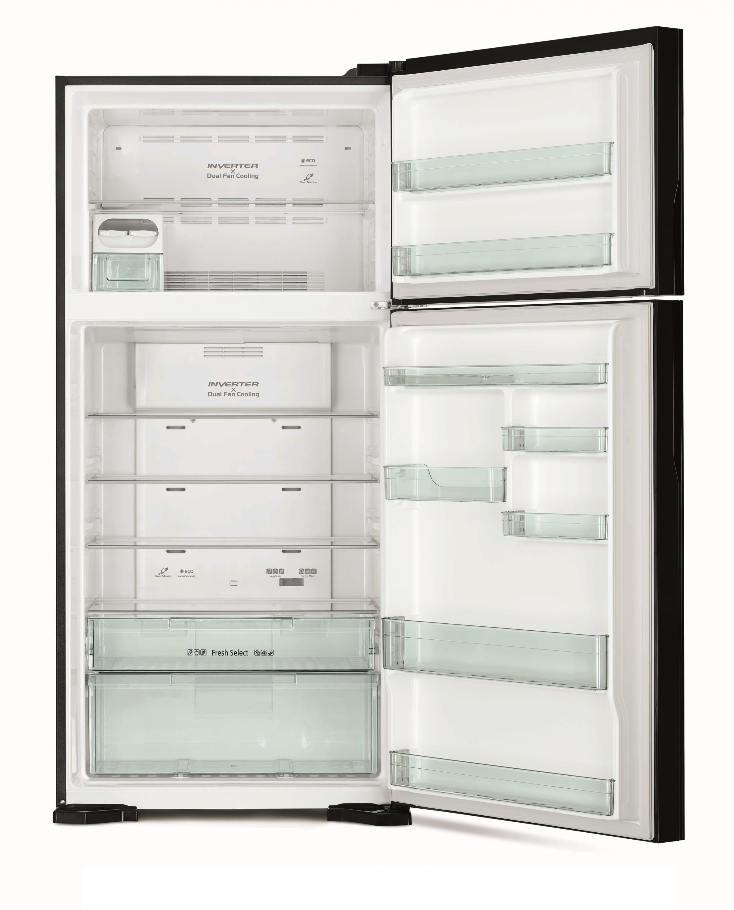 картинка Отдельностоящий холодильник Hitachi R-V660PUC7-1 BBK черный  картинка Отдельностоящий холодильник Hitachi R-V660PUC7-1 BBK черный