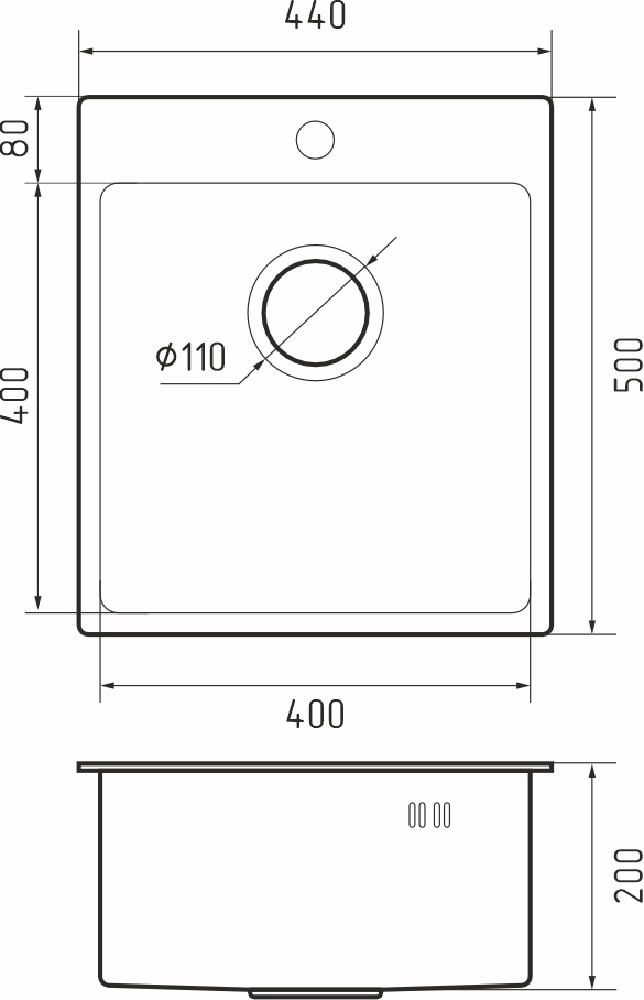 картинка Мойка для кухни Rivelato Rinox 4450 PVD black  картинка Мойка для кухни Rivelato Rinox 4450 PVD black