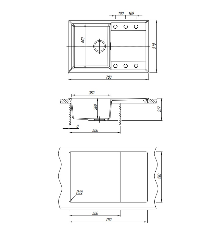 картинка Мойка для кухни Florentina ТОСКАНА 780 