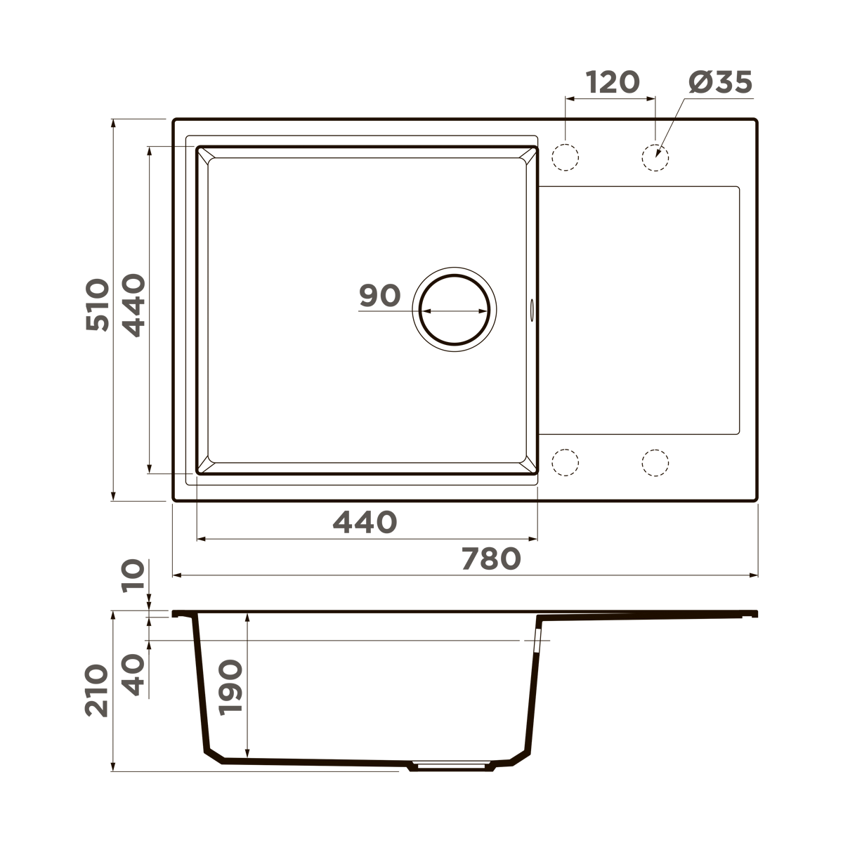 картинка Мойка для кухни Omoikiri DAISEN-78-LB 