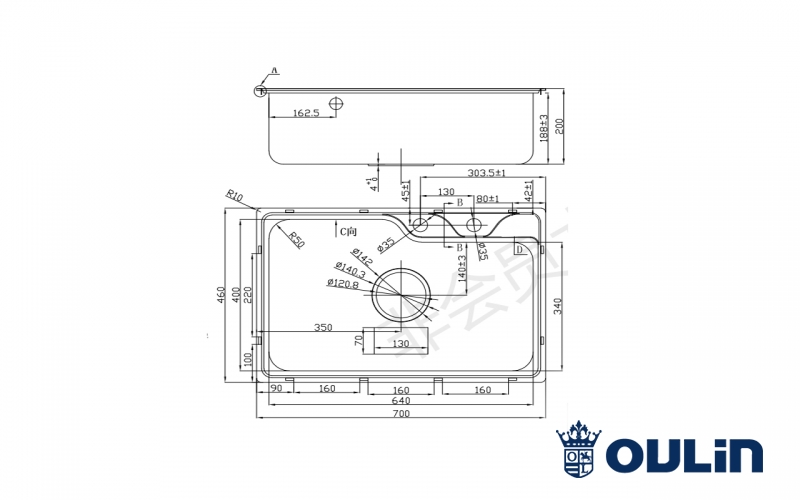 картинка Мойка для кухни Oulin OL-CS210S  картинка Мойка для кухни Oulin OL-CS210S