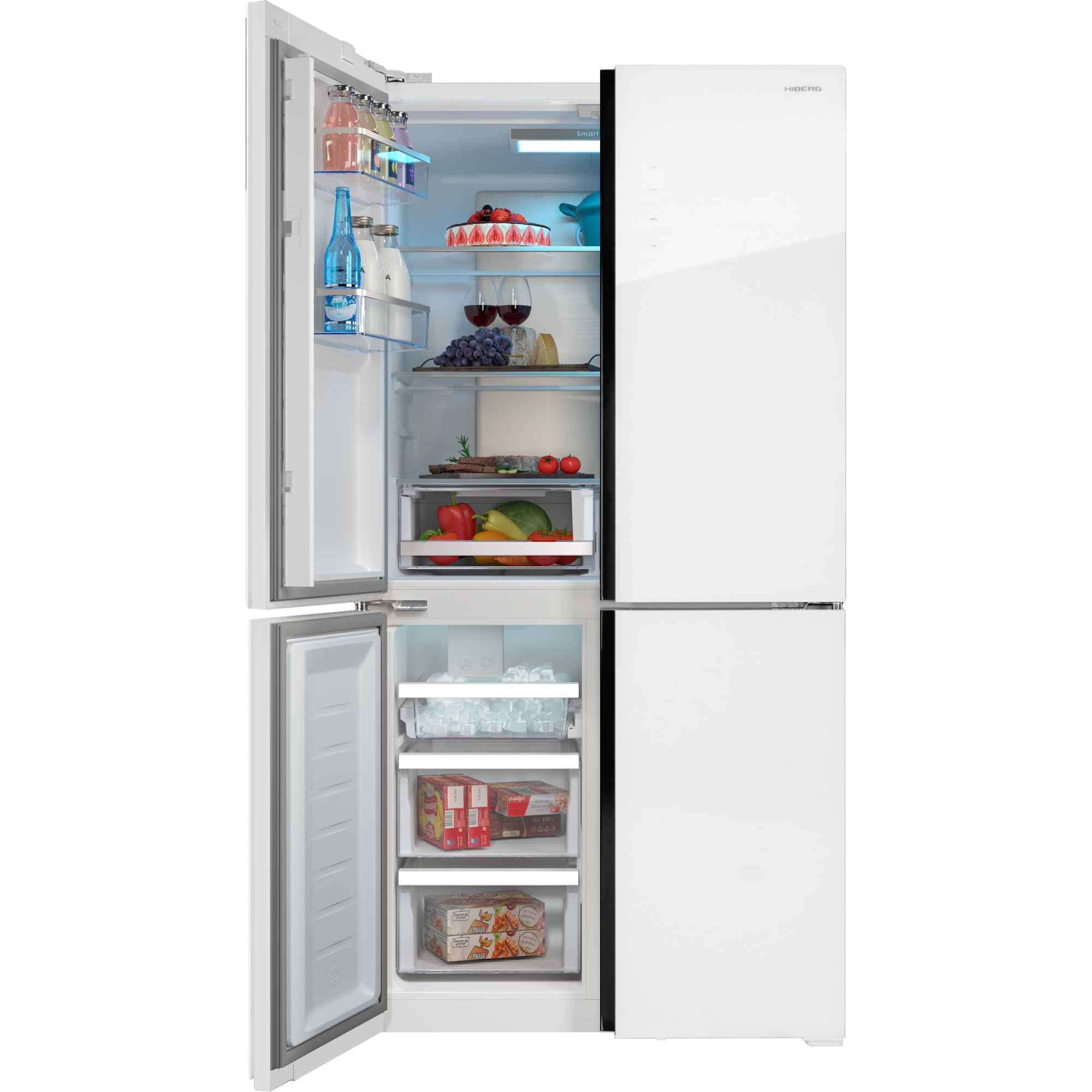 картинка Отдельностоящий холодильник Hiberg RFQ-555DX NFGW Inverter 