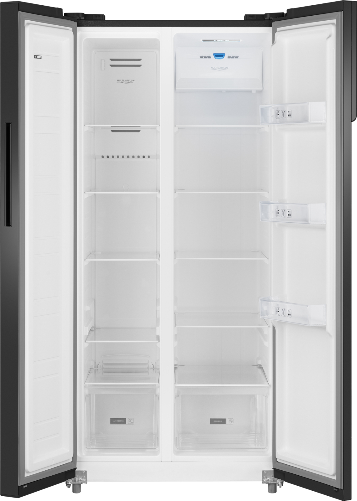 картинка Отдельностоящий холодильник Weissgauff WSBS 500 Inverter NoFrost Rock Glass 