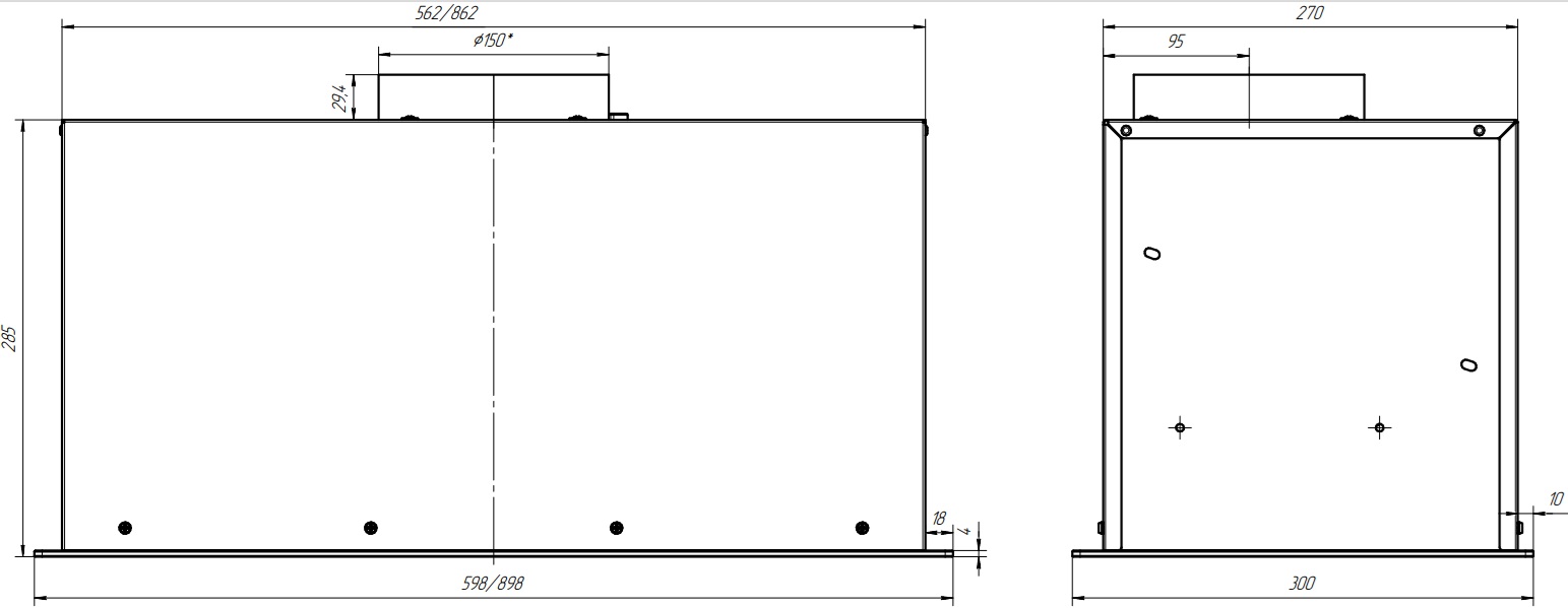 картинка Кухонная вытяжка полновстраиваемая Franke LUCE INOX 60 IX 