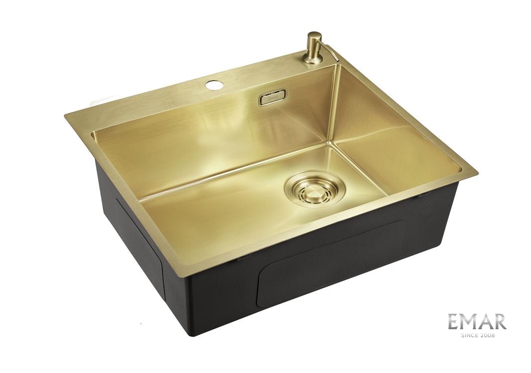 картинка Кухонная мойка Emar EMB-560(TOP) PVD Matt Gold 