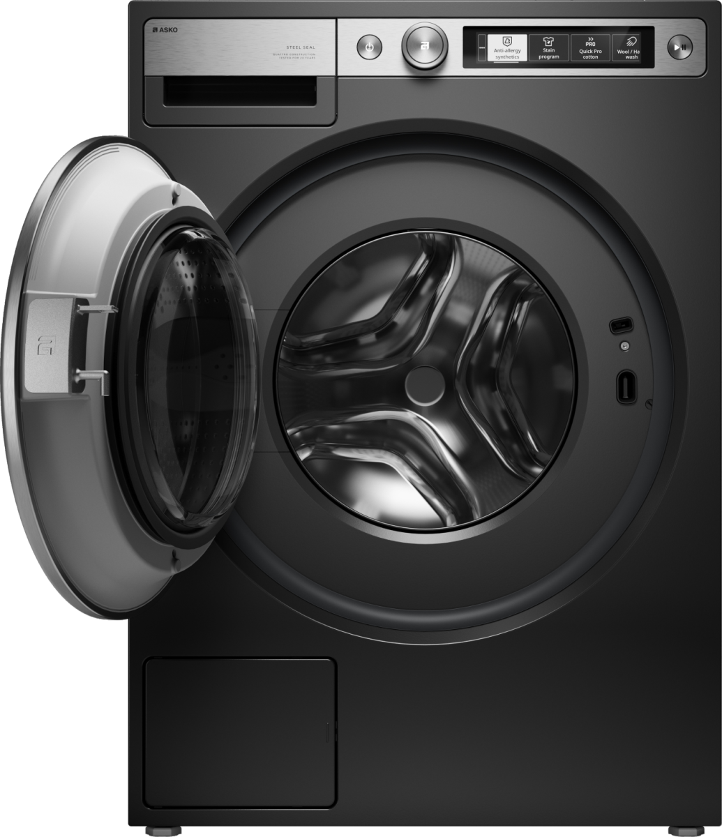 картинка Стиральная машина с паром Asko W7096XG черный графит 