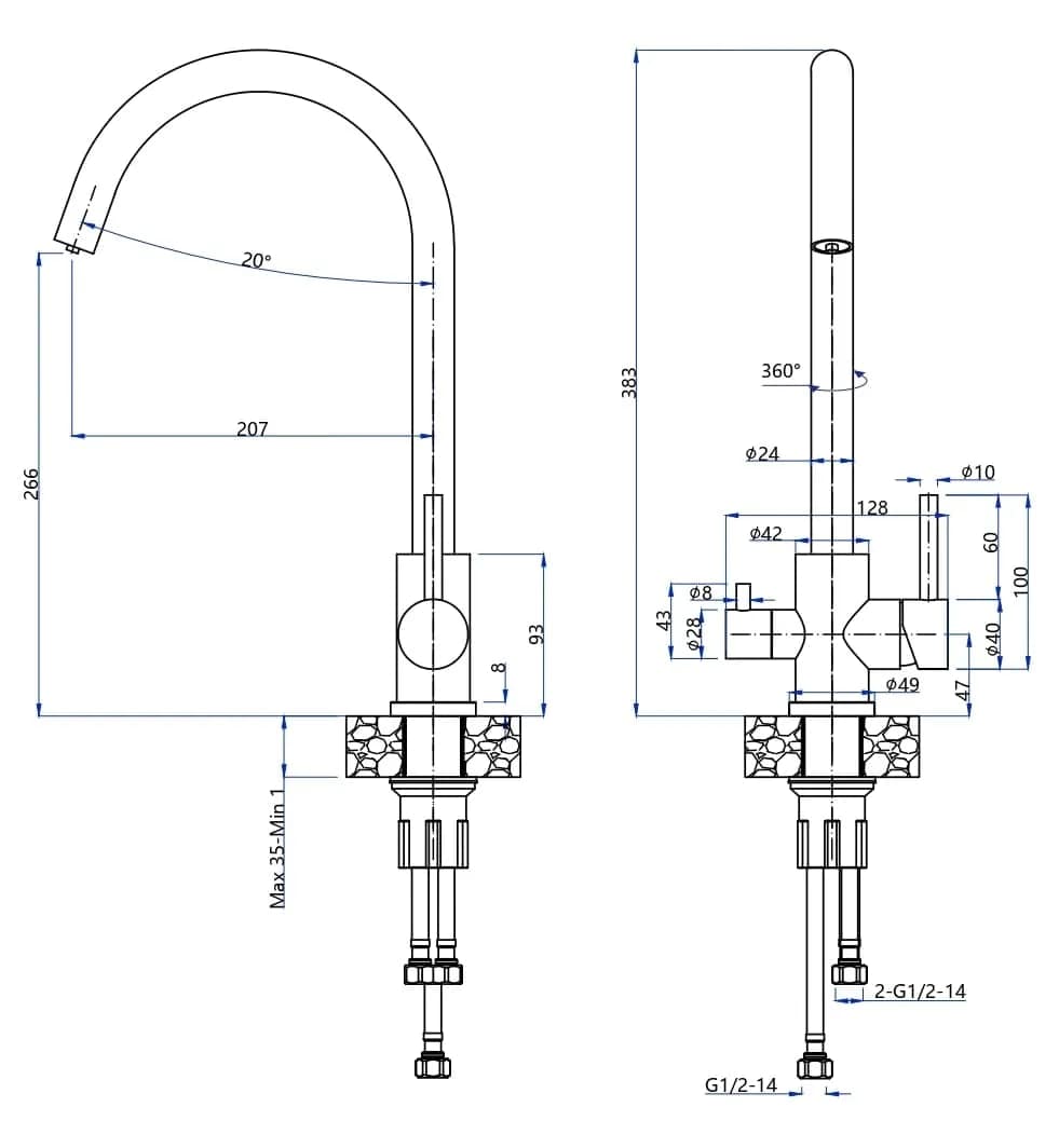 картинка Смеситель Granfest-Quarz GF-Z-5420  картинка Смеситель Granfest-Quarz GF-Z-5420