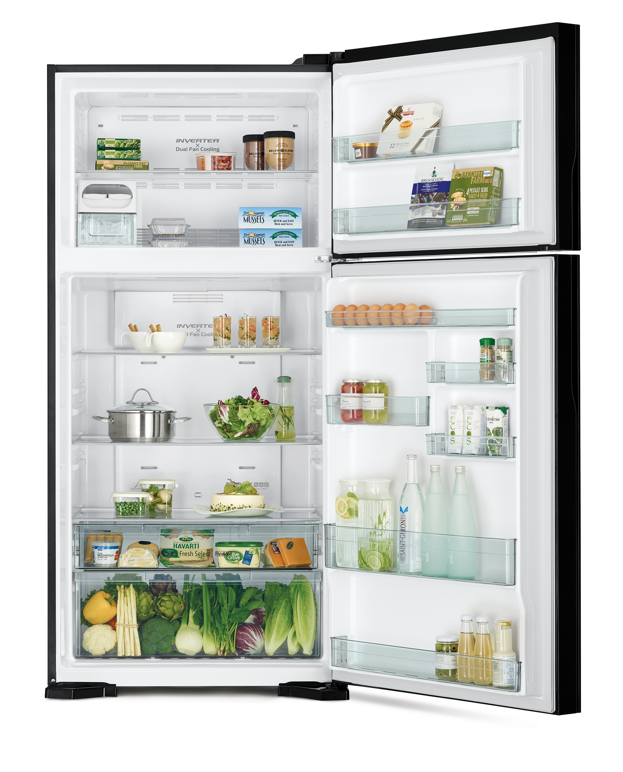 картинка Отдельностоящий холодильник Hitachi R-VG660PUC7-1 GBK черный 