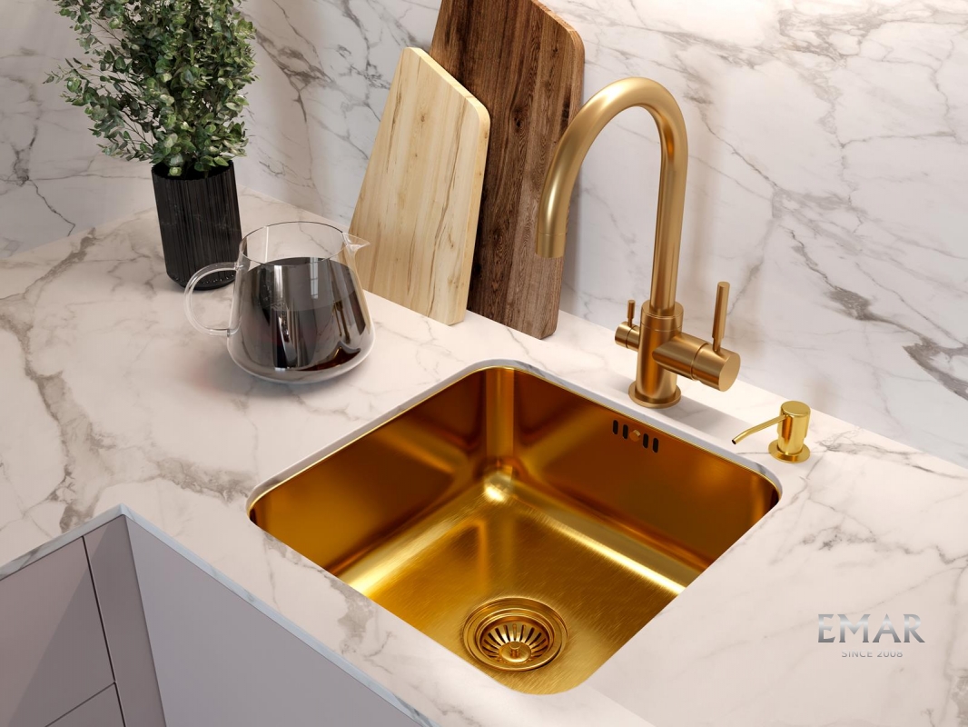картинка Мойка для кухни Emar EMB-127А PVD Nano Golden  картинка Мойка для кухни Emar EMB-127А PVD Nano Golden
