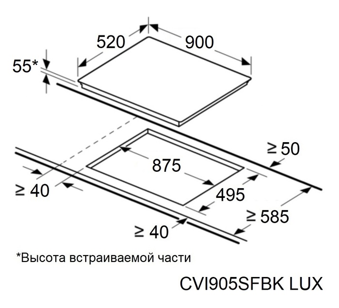 картинка Индукционная варочная панель Maunfeld CVI905SFBK LUX Inverter  картинка Индукционная варочная панель Maunfeld CVI905SFBK LUX Inverter