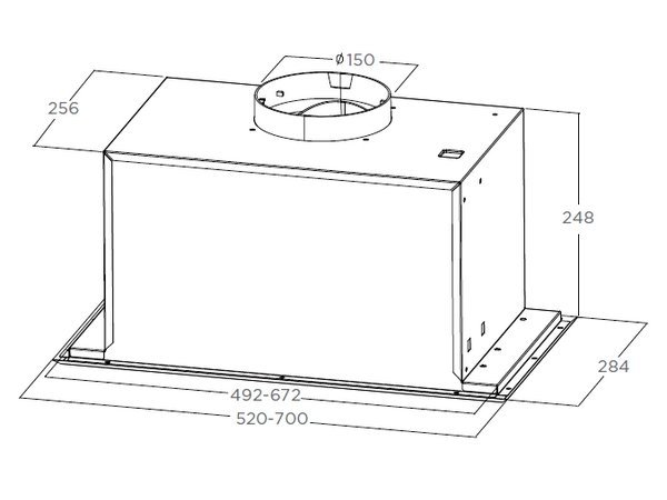 картинка Кухонная вытяжка полновстраиваемая Midea MH60I770X нержавеющая сталь 