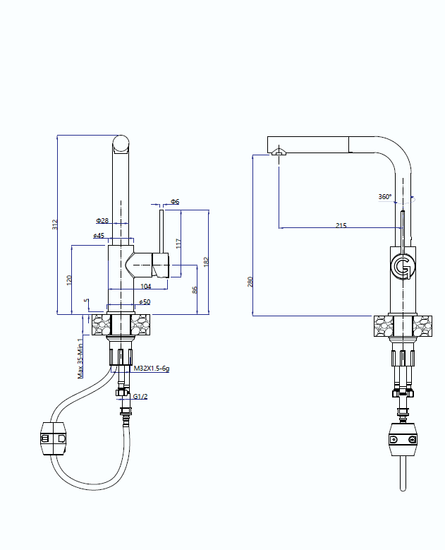 картинка Смеситель Rivelato Albano 1573503 BS 