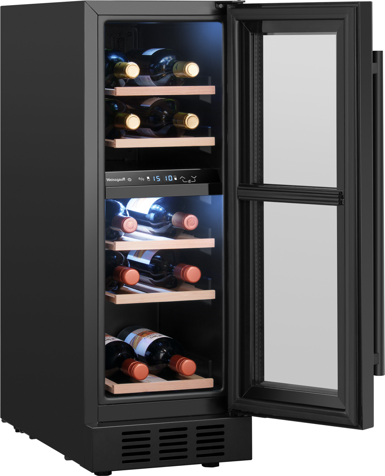 картинка Встраиваемый винный шкаф Weissgauff WWCI-16 DB DualZone 