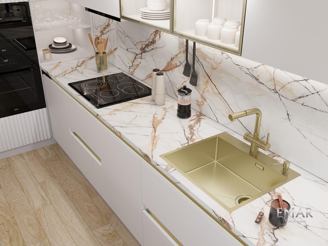 картинка Кухонная мойка Emar EMB-560(TOP) PVD Matt Gold 