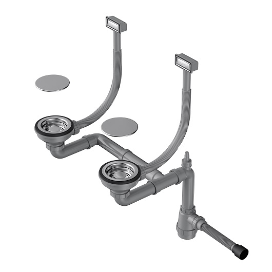 картинка Арматура для двухчашевых моек с прямоугольными переливами WK-2C 