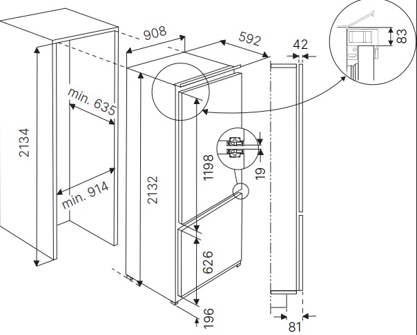 картинка Встраиваемый холодильник Kuppersbusch FKFX 9800.0i 