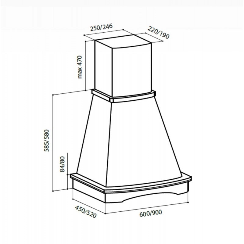 картинка Кухонная вытяжка Lex ASTORIA 600 IVORY 