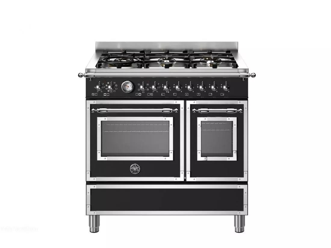 картинка Комбинированная кухонная плита Bertazzoni HER96L2ENET чёрный  картинка Комбинированная кухонная плита Bertazzoni HER96L2ENET чёрный