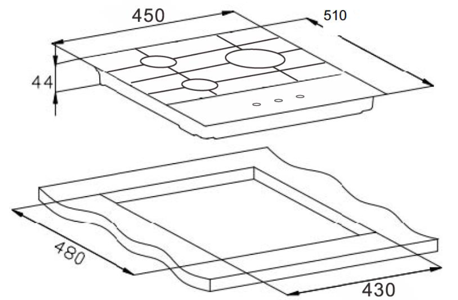 картинка Газовая варочная панель Weissgauff HGG 451 BGh Nano Glass 