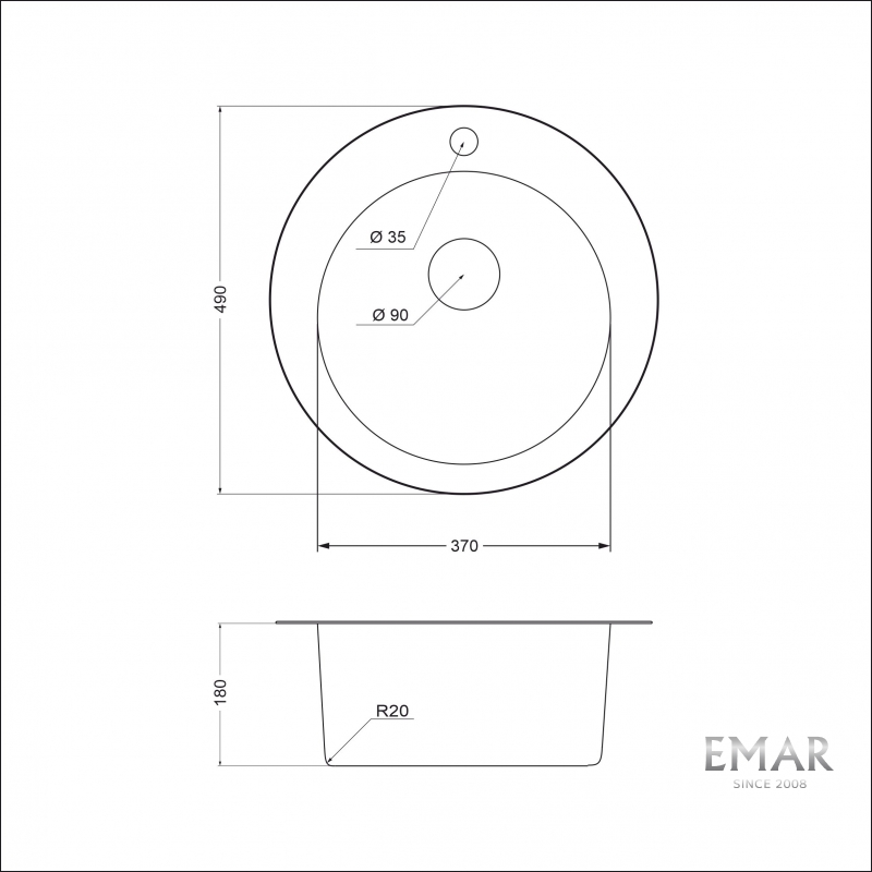 картинка Мойка Emar Steel ЕМ-490 ELECTROLIZE  картинка Мойка Emar Steel ЕМ-490 ELECTROLIZE