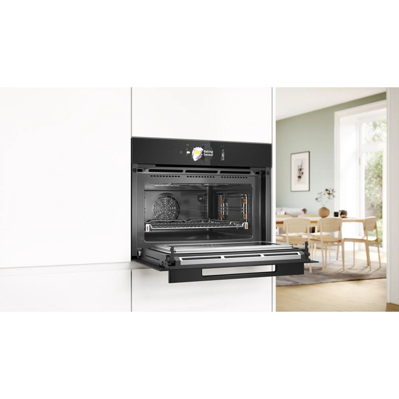 картинка Электрический духовой шкаф с функцией СВЧ Bosch CMG978NB1 черный  картинка Электрический духовой шкаф с функцией СВЧ Bosch CMG978NB1 черный