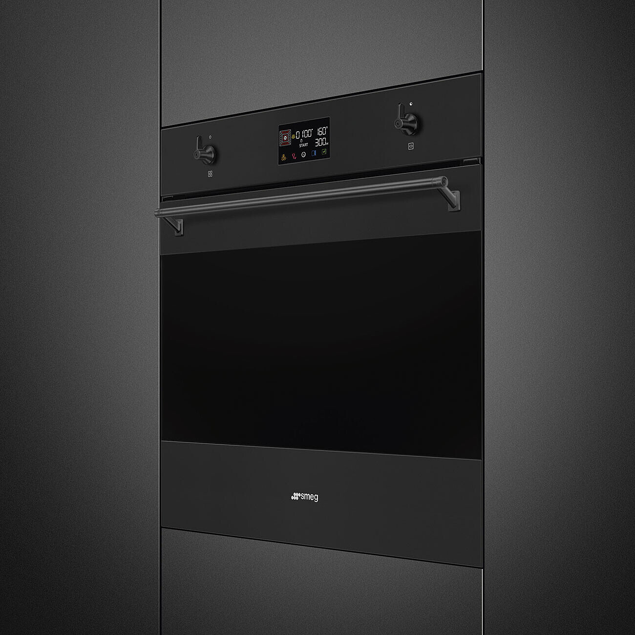 картинка Электрический духовой шкаф с функцией СВЧ Smeg SO6302M2N  картинка Электрический духовой шкаф с функцией СВЧ Smeg SO6302M2N