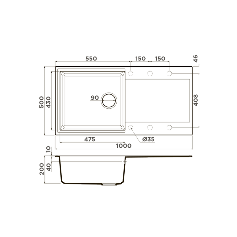 картинка Мойка Omoikiri SAKAIME 100 