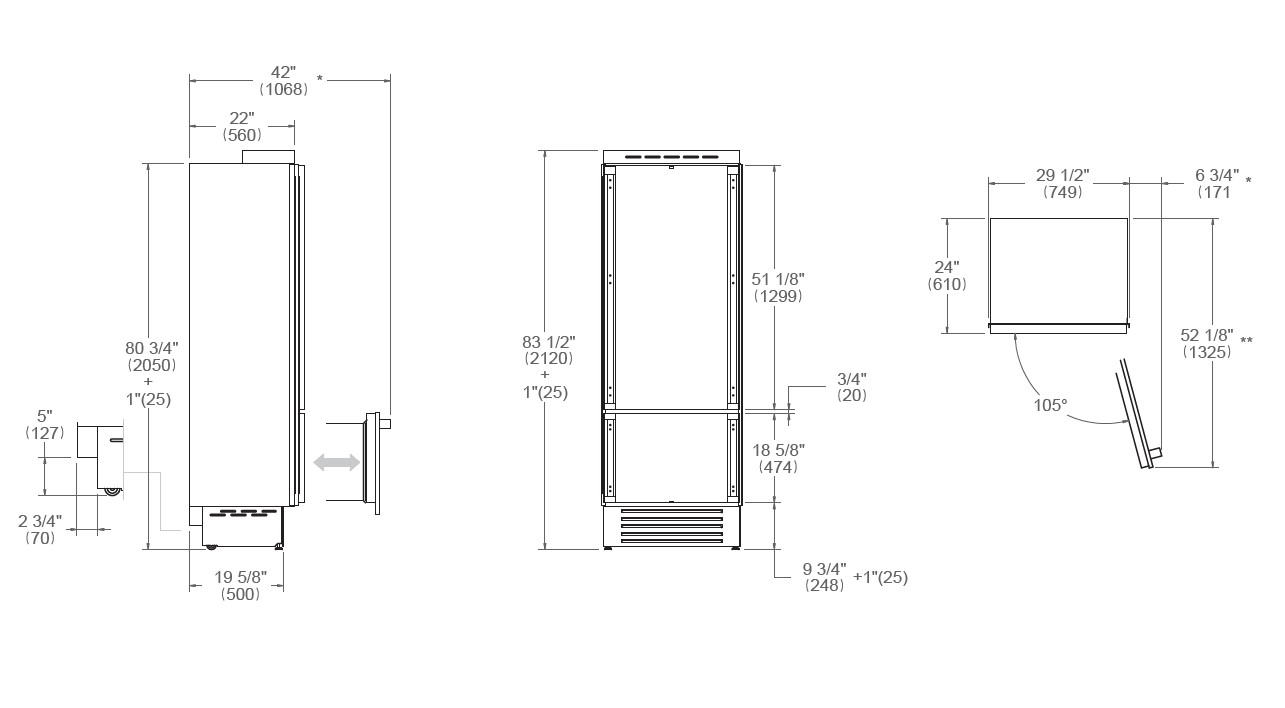 картинка Встраиваемый холодильник Bertazzoni REF755BBRPTT 