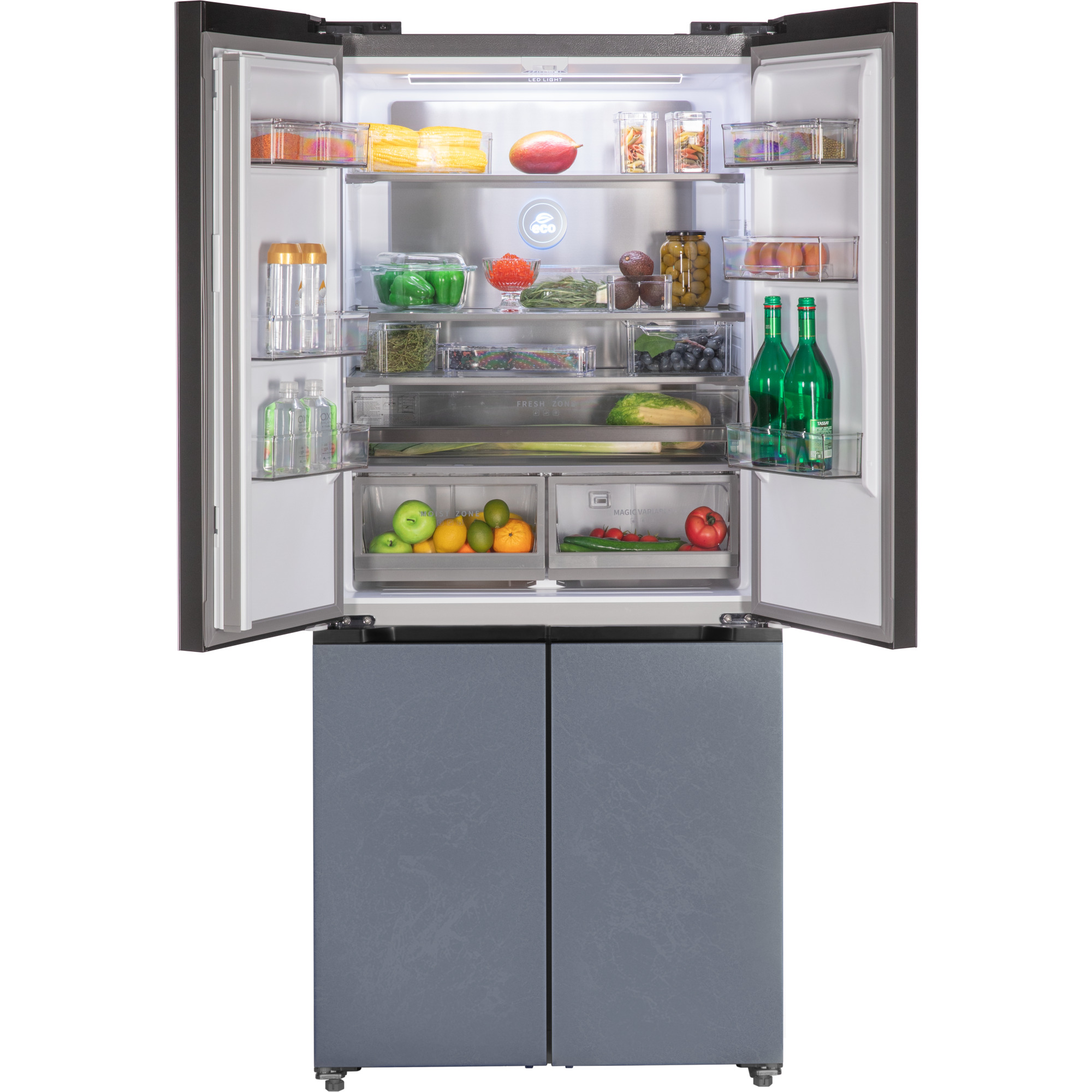 картинка Полувстраиваемый холодильник Hiberg RFQ-600DX NFGС inverter серый 