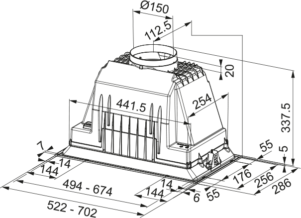 картинка Кухонная вытяжка полновстраиваемая Franke FBI 525 PLUS 