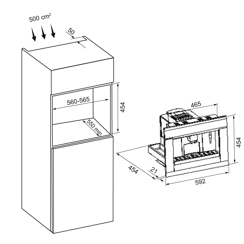 картинка Кофемашина встраиваемая Krona ONYX 45H coffee BL/BL 