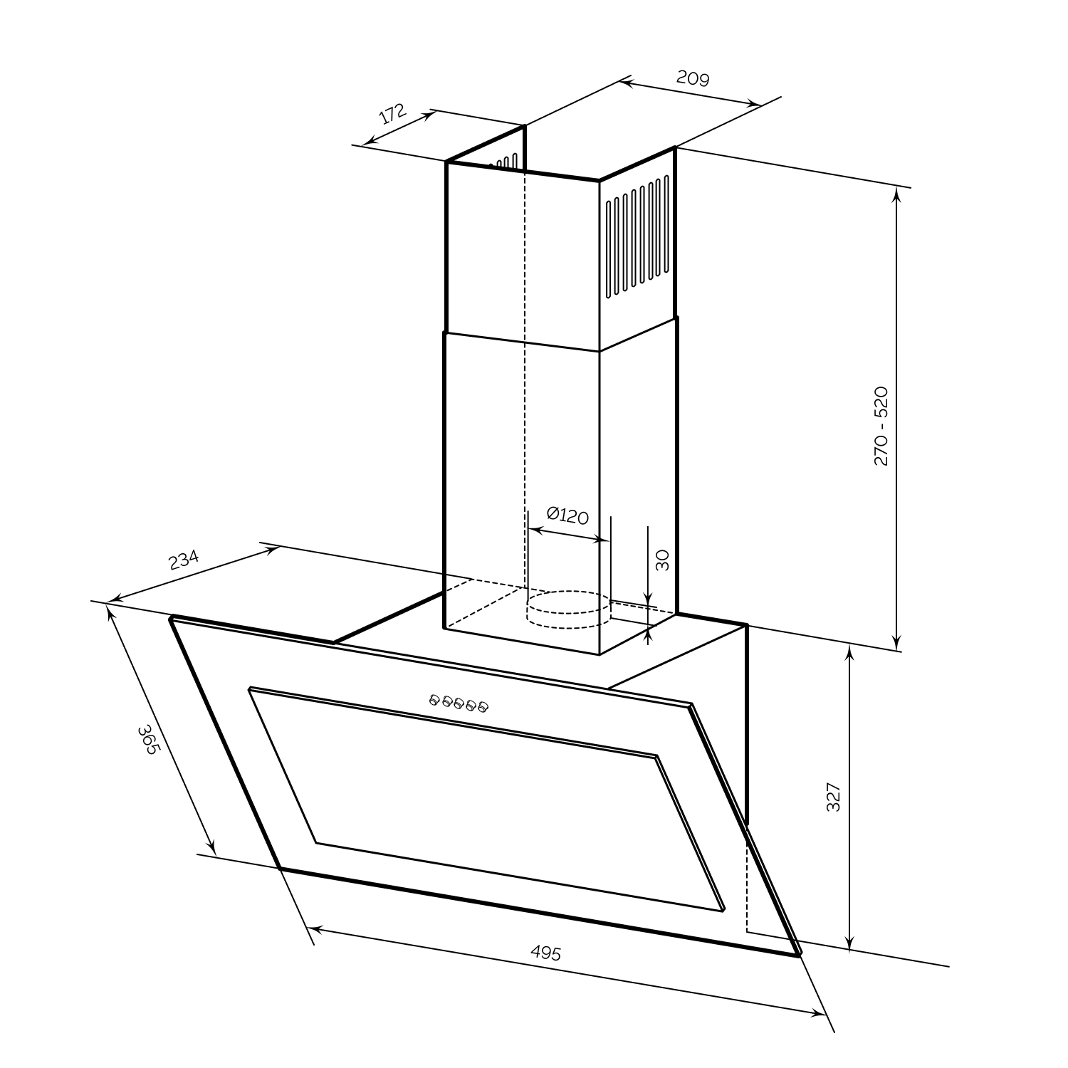 картинка Кухонная вытяжка Lex MIO 500 IVORY 