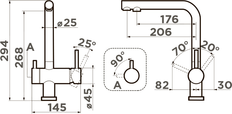 картинка Смеситель  Omoikiri PURE DROP LITE + NAGANO-P 