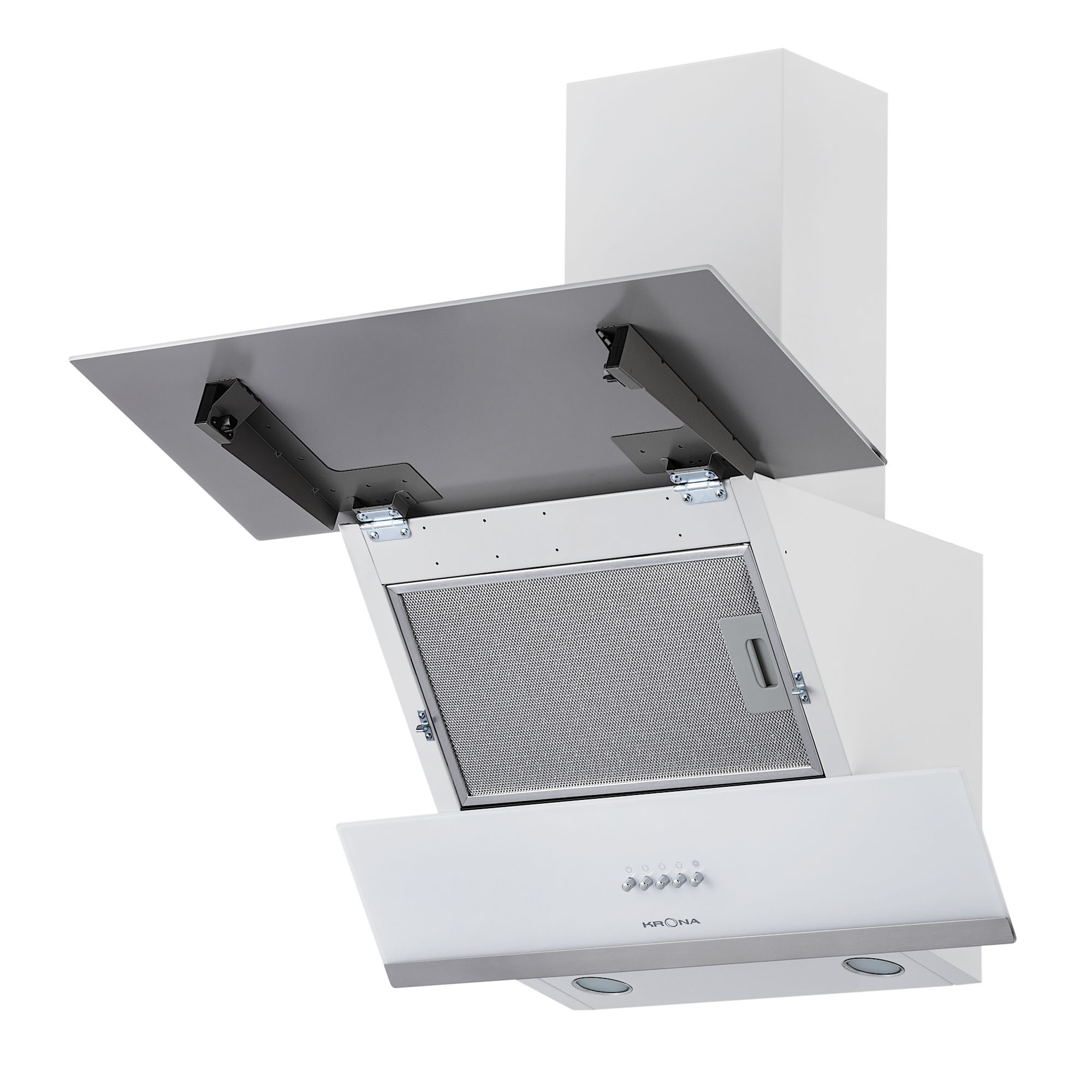 картинка Кухонная вытяжка Krona IRIDA 600 WHITE PUSH BUTTON 