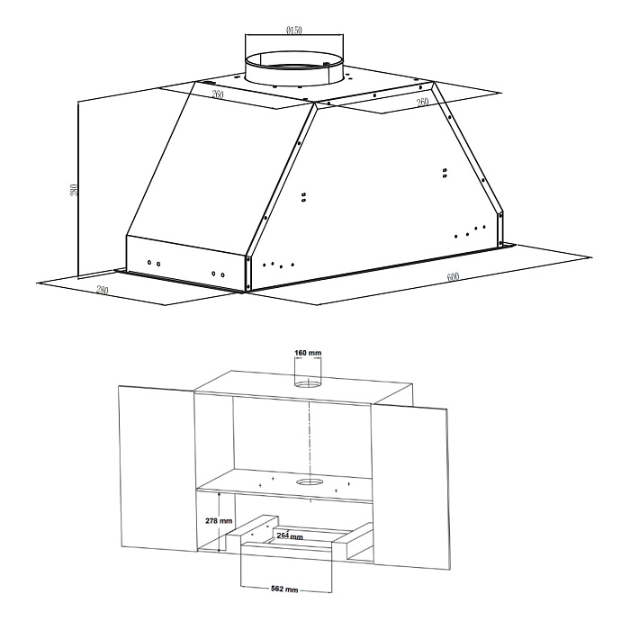 картинка Кухонная вытяжка Evelux Olivia 60 BG 