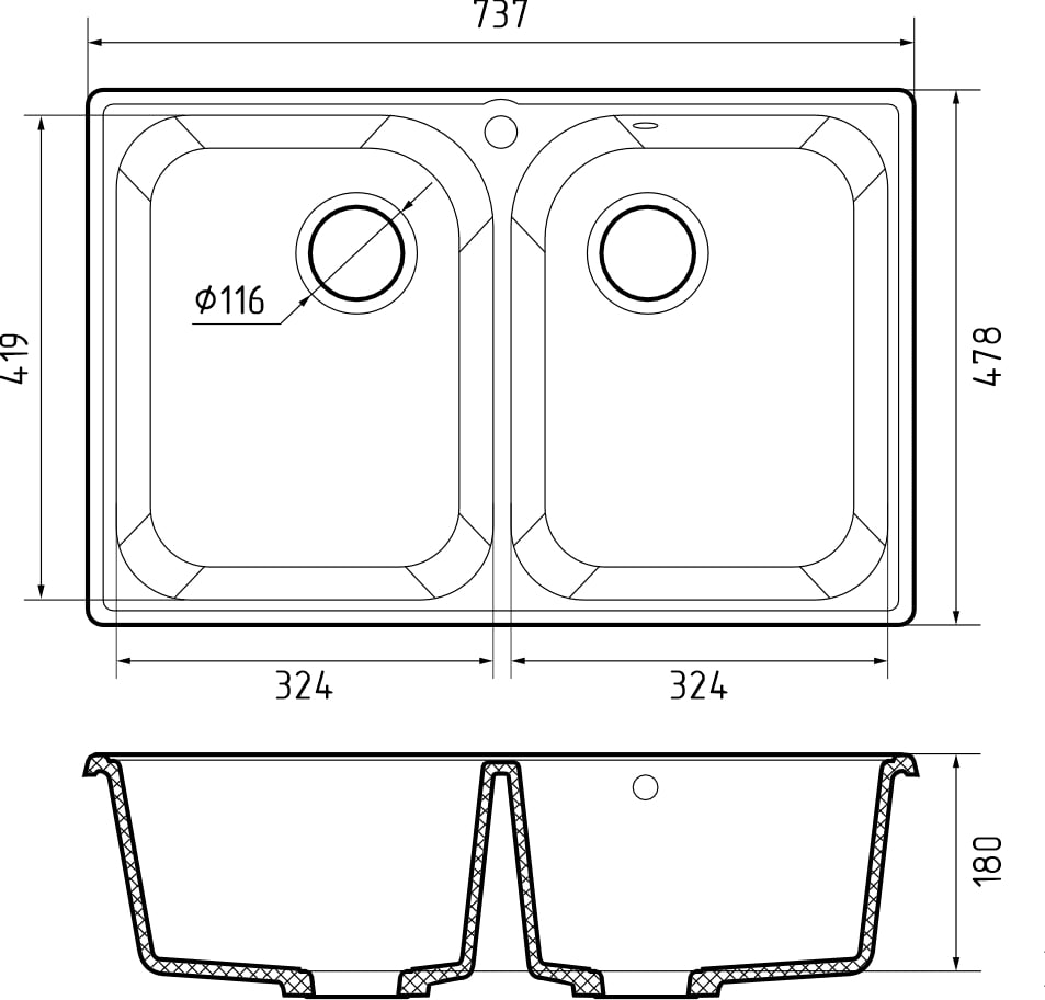 картинка Мойка для кухни Granfest-Quarz GF-Z15  картинка Мойка для кухни Granfest-Quarz GF-Z15