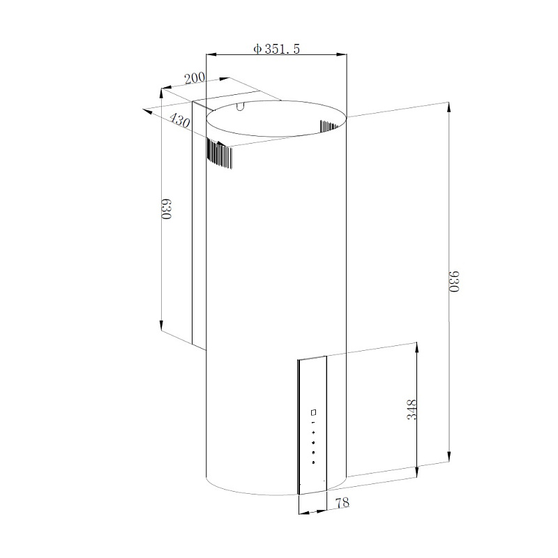 картинка Кухонная вытяжка Korting KHC 35969 DN Cylinder  картинка Кухонная вытяжка Korting KHC 35969 DN Cylinder